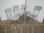 Set of 4 speckled green formica dining chairs, 1960s