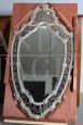 1950s mirror with gilded artistic glass frame