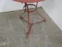 1940s red iron garden table