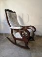 Antique Louis Philippe sculpted and carved rocking armchair