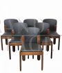 Set of 6 chairs designed by Silvio Coppola for Bernini in black leather
