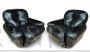 Pair of Sapporo armchairs by Mobil Girgi in black skai leather