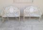 Pair of vintage cast iron garden benches