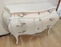 Vintage chest of drawers in Venetian Baroque style, white lacquered