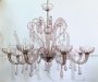 Cesare Toso Murano glass chandelier with company stamp, 8 arms, 1990