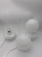 Pair of vintage white Murano glass table lamps