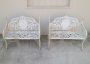 Pair of vintage cast iron garden benches
