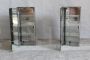 Pair of vintage metal and mirror hanging cabinets