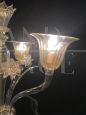 Cesare Toso chandelier in white and gold Murano glass