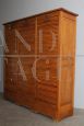 Office bookcase with three roller shutter doors in solid beech, 1950s