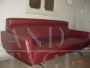 Vintage red leather sofa, 1950s