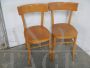 Pair of vintage beech wood bistro chairs, 1950s