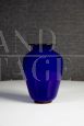 Barovier and Toso vase in electric blue Murano glass, 1980