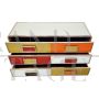 Dresser with six drawers in multicolored glass