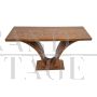Double-sided console in art deco style in walnut briar