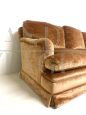 Tawny brown silk velvet sofa