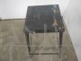 Industrial square iron stool with footrest