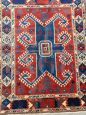 Antique 19th-century Turkish red wool rug with geometric patterns, 170 x 130 cm