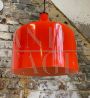 Vintage orange opaline glass pendant lamp, 1970s