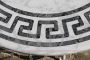 Antique round table top in inlaid Carrara marble