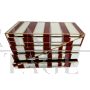 Dresser of 4 drawers in white and burgundy glass