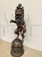 Antique bronze lion sculpture lamp from the early 1900s                            