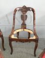 Set of 6 antique gondola chairs, Empire period, 19th century