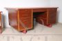 Vintage office set with desk and cabinet in rosewood and skai