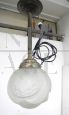 1920s pendant light in bud decorated glass