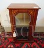 Antique English small display cabinet for vinyls with floral inlays