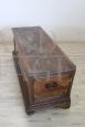 Antique 17th century solid walnut storage bench chest