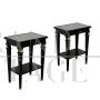 Pair of black lacquered Louis XVI antique style coffee tables