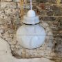 White opaline pendant light, Italy 1970s