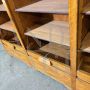 Office bookcase with three roller shutter doors in solid beech, 1950s