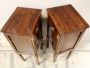 Pair of Directoire bedside tables with bronzes in Retour d'Egypte style, Italy late 18th century