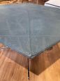 Vintage hexagonal coffee table with blue alcantara top