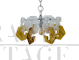 Chandelier with stems in transparent and amber Murano glass, 1970s