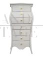 White design tallboy cabinet with shaped line