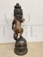 Antique bronze lion sculpture lamp from the early 1900s