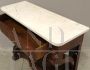 Antique Charles X console with mirror and top in Carrara marble, Italy 1800s