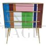 Design chest of drawers in multicolored Murano glass with two drawers        