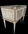 Vintage bar cabinet by Umberto Mascagni in parchment painted with floral motifs