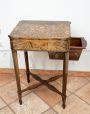 Antique Napoleon III work table inlaid with precious exotic woods