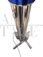 Tetralogy floor lamp by Gabetti and Isola in steel and blue acrylic glass