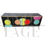 Backlit four-door sideboard with colored glass circles