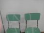 Pair of children's school chairs in green formica, Italy 1970s