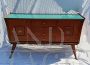 1950s sideboard with light blue glass top