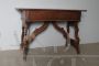 Antique Piedmontese refectory desk or table in solid walnut, 18th century