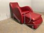 Loge armchair with ottoman by Gerard Van Den Berg for Montis in genuine red leather