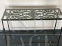 Vintabe wrought iron console with glass top